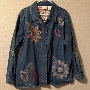 Alfred Dunner women’s embroidered jean jacket